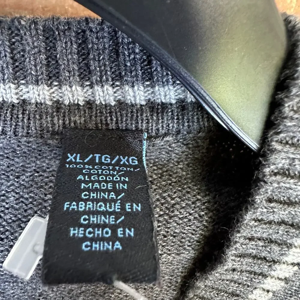 Van Heusen‎ Studio Men's Dark Grey V-neck Pullover Sweater Size XLarge - Picture 5 of 9